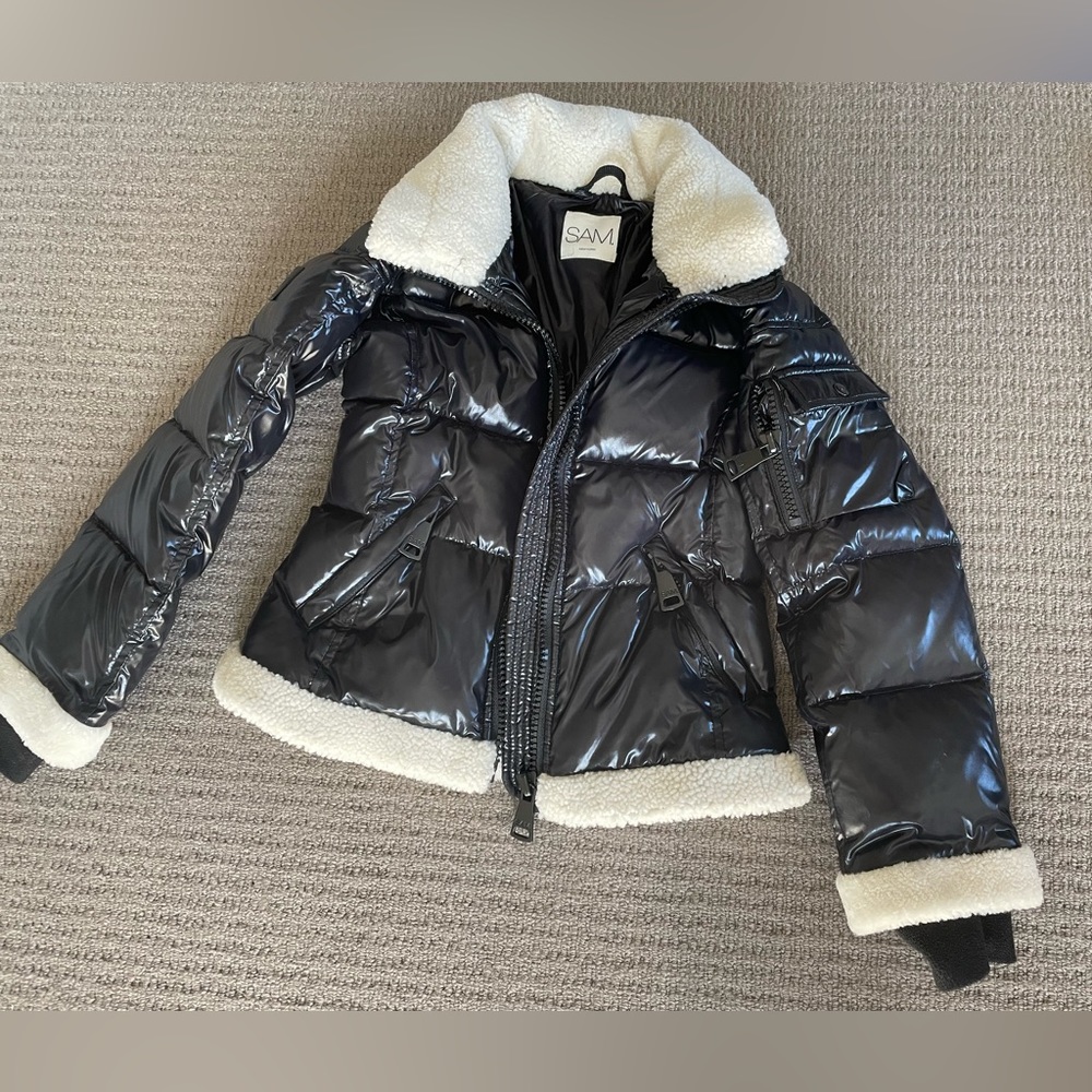 Kids SAM shearling trim Jacket